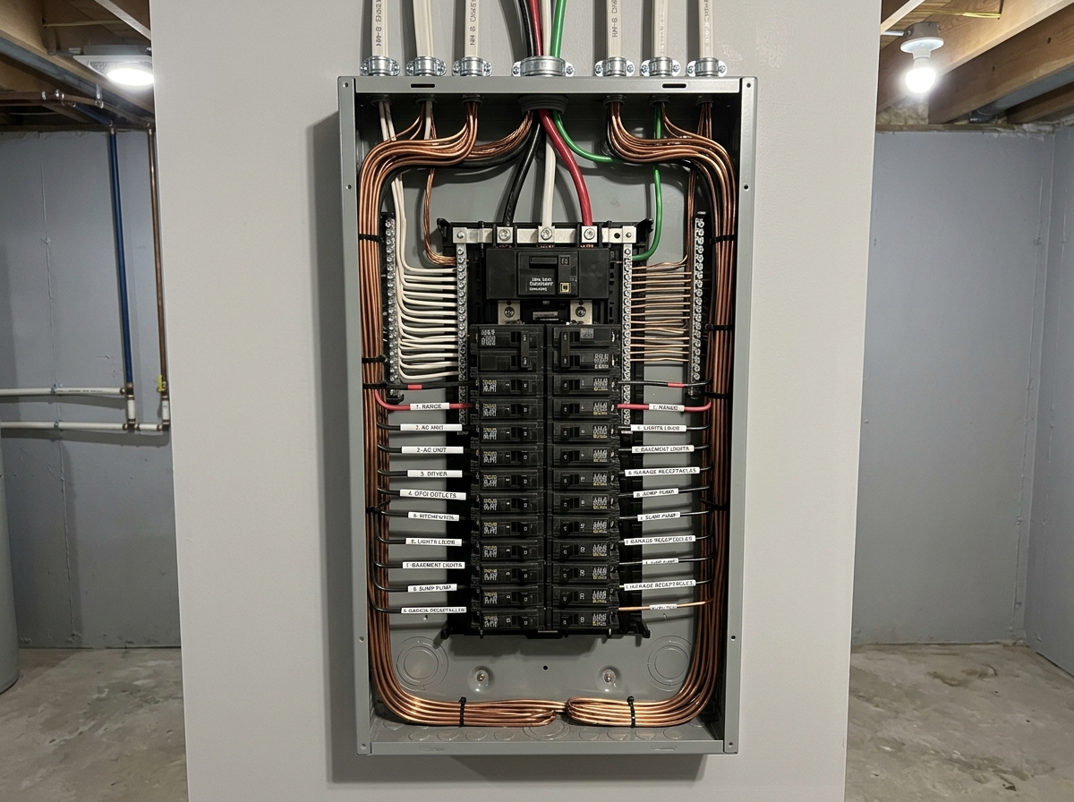 Completed 200 amp electrical panel upgrade in Pickering