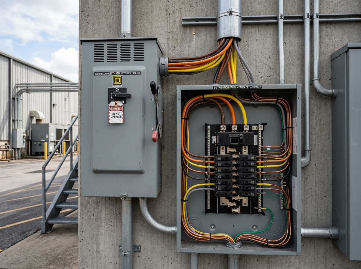Commercial electrical distribution subpanel in Pickering